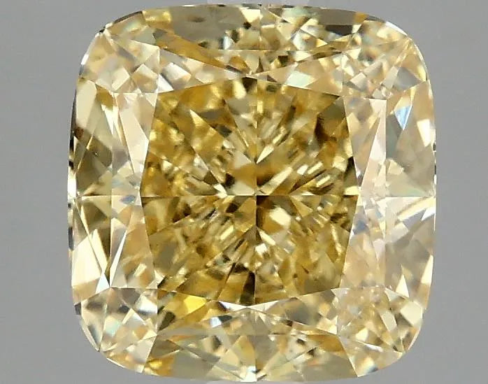 2.95ct Cushion modified Lab Grown Diamond (Colour Fancy Vivid Yellow, Clarity VS1, IGI Certified)