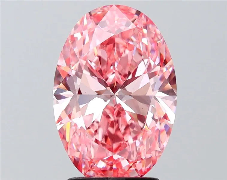 2.95ct Oval Lab Grown Diamond (Colour Fancy Vivid Pink, Clarity VS1, IGI Certified)