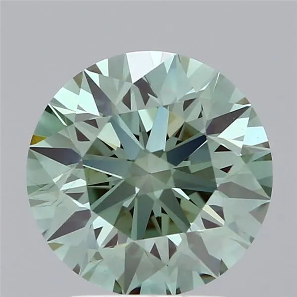 2.95ct Round Lab Grown Diamond (Colour Fancy Vivid Green, Clarity VS1, Cut EX, IGI Certified)