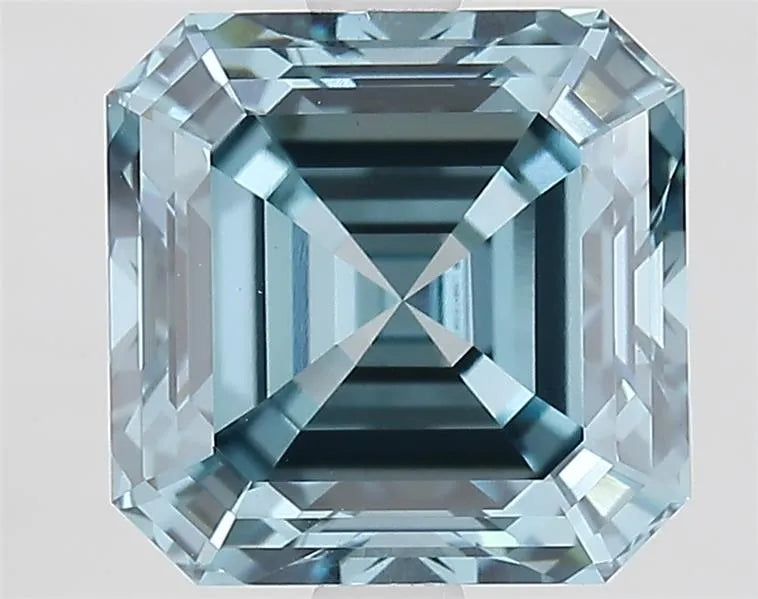 2.95ct Square emerald Lab Grown Diamond (Colour Fancy Vivid Blue, Clarity VS1, IGI Certified)