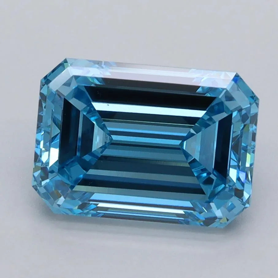 2.97ct Emerald Lab Grown Diamond (Colour Fancy Vivid Blue, Clarity VVS2, IGI Certified)