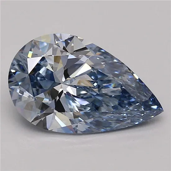 2.97ct Pear Lab Grown Diamond (Colour Fancy Vivid Blue, Clarity VVS2, Cut EX, IGI Certified)