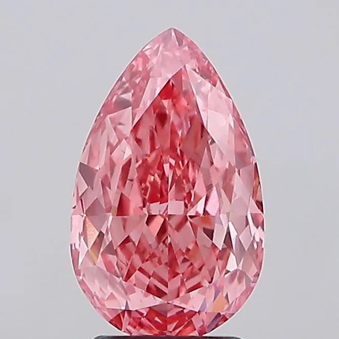2.97ct Pear Lab Grown Diamond (Colour Fancy Vivid Pink, Clarity VS1, IGI Certified)