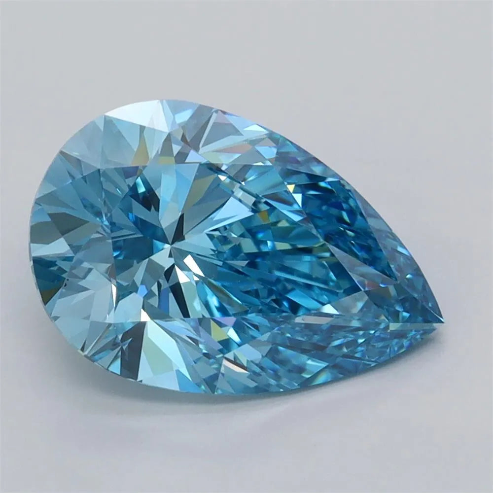 2.98ct Pear Lab Grown Diamond (Colour Fancy Vivid Blue, Clarity VVS1, IGI Certified)