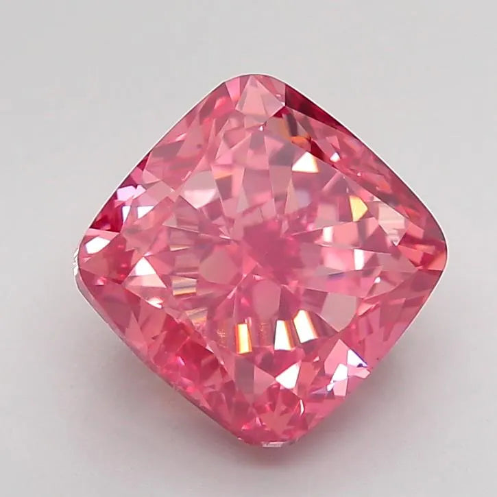 2.99ct Cushion modified Lab Grown Diamond (Colour Fancy Vivid Pink, Clarity VS2, IGI Certified)
