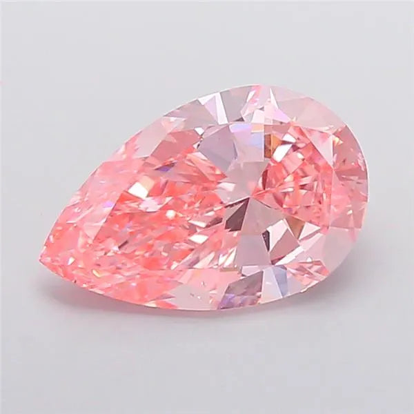 2.99ct Pear Lab Grown Diamond (Colour Fancy Vivid Pink, Clarity VS2, IGI Certified)