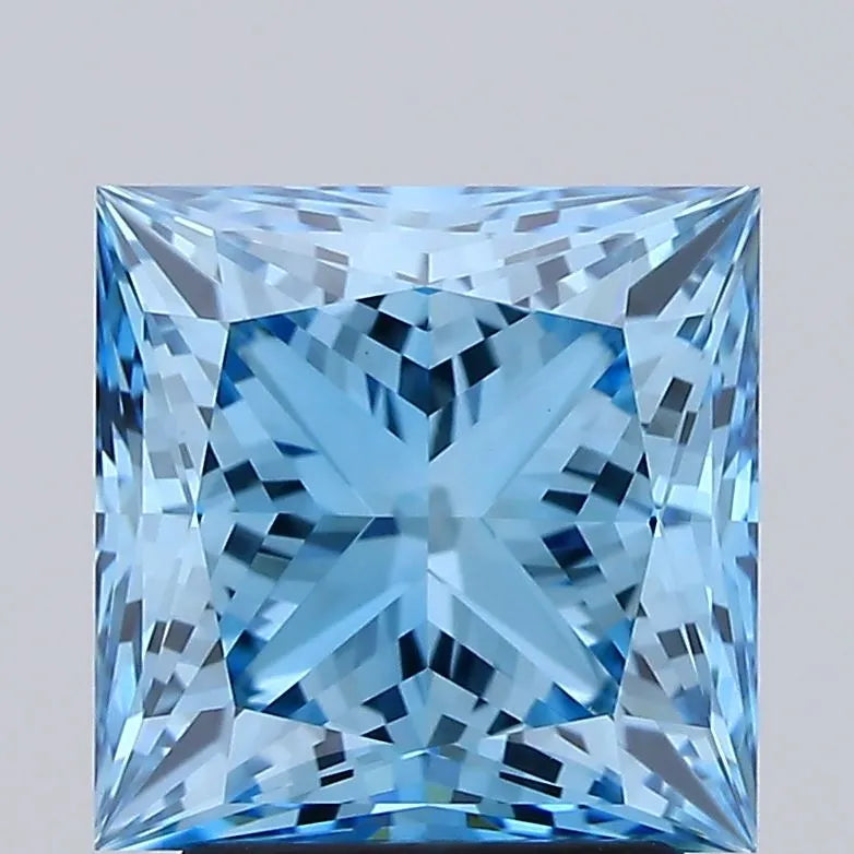 2.99ct Princess Lab Grown Diamond (Colour Fancy Vivid Blue, Clarity VVS2, IGI Certified)