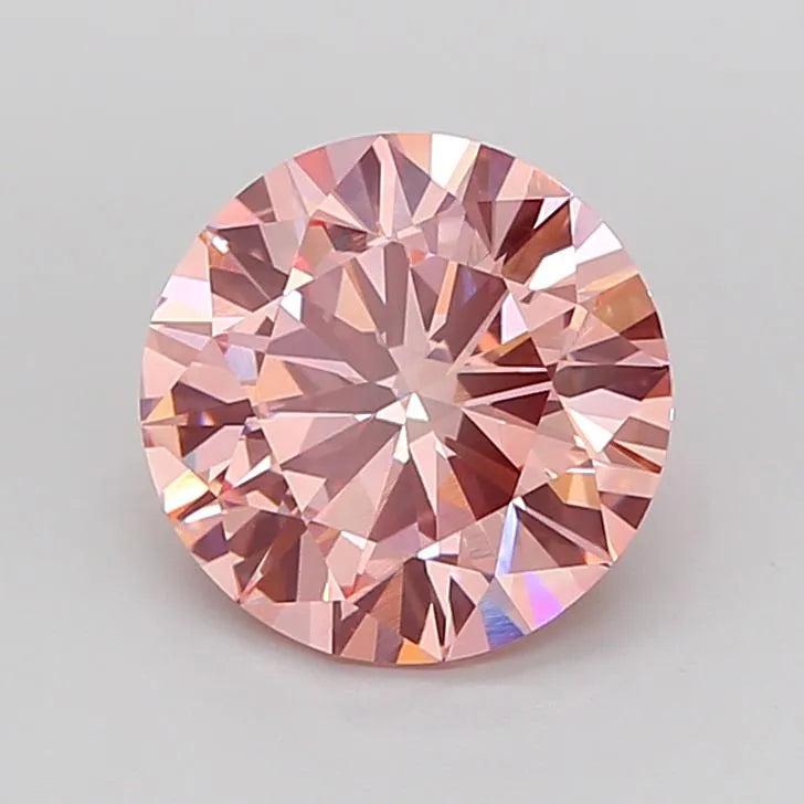 2.99ct Round Lab Grown Diamond (Colour Fancy Vivid Pink, Clarity VS1, Cut EX, IGI Certified)