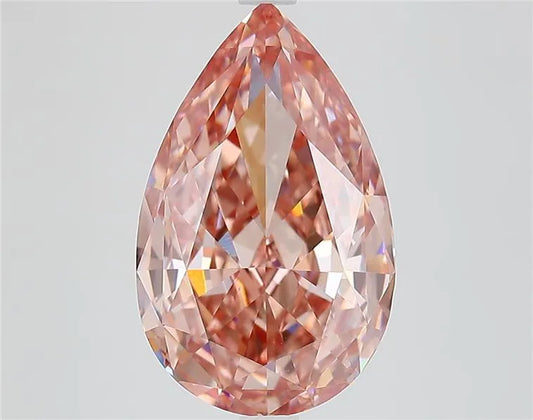 5.85ct Pear Lab Grown Diamond (Colour Fancy Vivid Brownish Pink, Clarity VS1, IGI Certified)