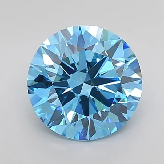 3.05ct Round Lab Grown Diamond (Colour Fancy Vivid Blue, Clarity VS1, Cut EX, IGI Certified)