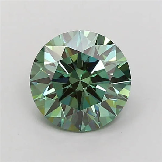 2.55ct Round Lab Grown Diamond (Colour Fancy Vivid Green, Clarity VS1, Cut ID, IGI Certified)