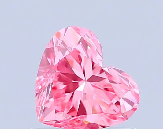 0.71ct Heart Lab Grown Diamond (Colour Fancy Vivid Pink, Clarity VVS1, IGI Certified)