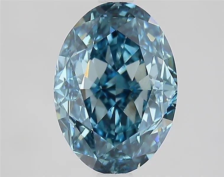 2.80ct Oval Lab Grown Diamond (Colour Fancy Vivid Blue, Clarity VVS2, IGI Certified)