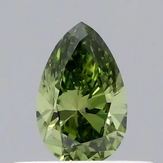 0.33ct Pear Lab Grown Diamond (Colour Fancy Vivid Green, Clarity VVS2, IGI Certified)