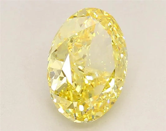 2.64ct Oval Lab Grown Diamond (Colour Fancy Vivid Yellow, Clarity VVS2, IGI Certified)
