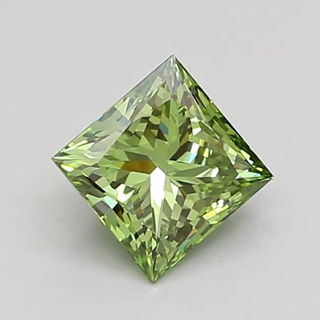 1.00ct Princess Lab Grown Diamond (Colour Fancy Vivid Green, Clarity VVS2, IGI Certified)