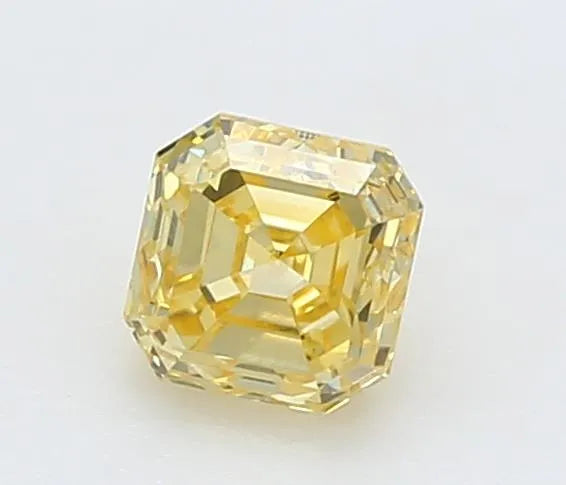 0.25ct Square emerald Lab Grown Diamond (Colour Fancy Vivid Yellow, Clarity VVS1, IGI Certified)