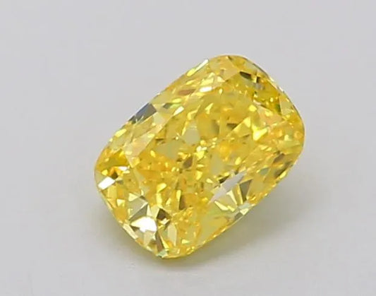 0.46ct Cushion brilliant Lab Grown Diamond (Colour Fancy Vivid Yellow, Clarity VVS2, IGI Certified)