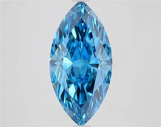3.01ct Marquise Lab Grown Diamond (Colour Fancy Vivid Blue, Clarity VS1, IGI Certified)