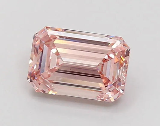 3.02ct Emerald Lab Grown Diamond (Colour Fancy Brownish Pink, Clarity VS2, IGI Certified)