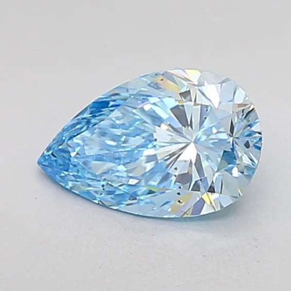 1.50ct Pear Lab Grown Diamond (Colour Fancy Vivid Blue, Clarity SI1, IGI Certified)