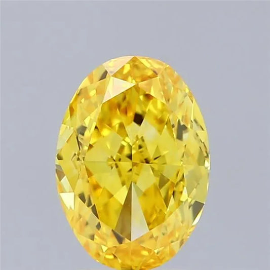 2.04ct Oval Lab Grown Diamond (Colour Fancy Vivid Yellow, Clarity VVS2, IGI Certified)