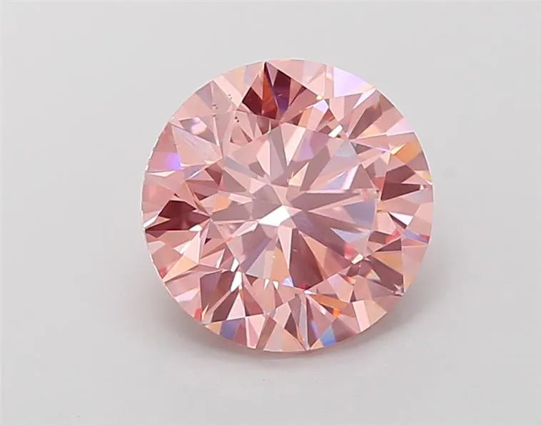 3.00ct Round Lab Grown Diamond (Colour Fancy Vivid Pink, Clarity VS2, Cut ID, IGI Certified)