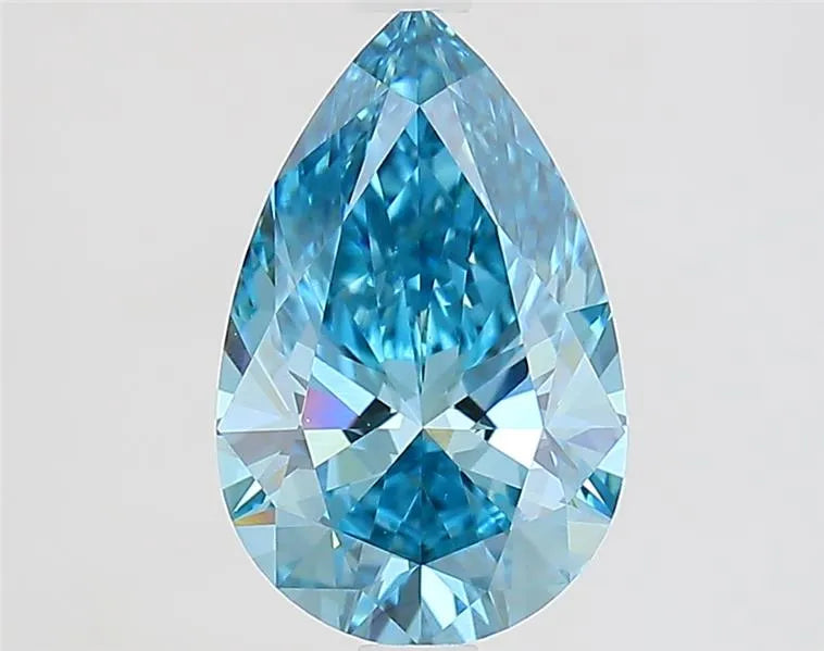 2.19ct Pear Lab Grown Diamond (Colour Fancy Vivid Blue, Clarity VS1, IGI Certified)
