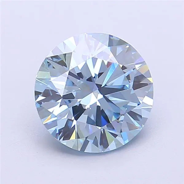 2.02ct Round Lab Grown Diamond (Colour Fancy Vivid Blue, Clarity VVS2, Cut ID, IGI Certified)