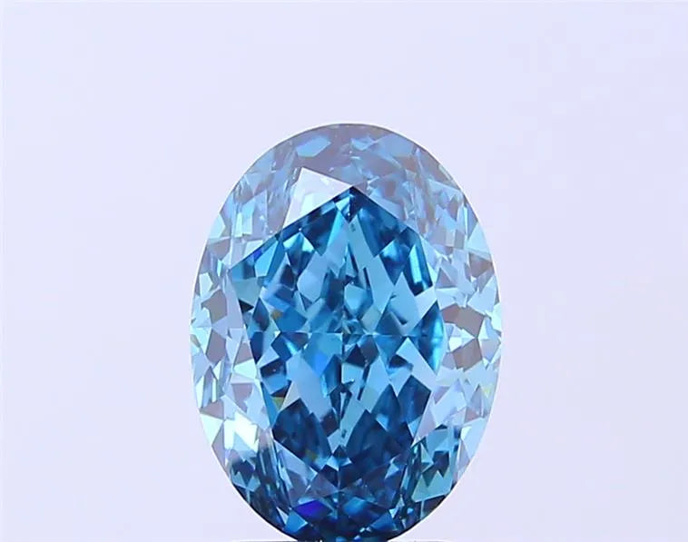 3.08ct Oval Lab Grown Diamond (Colour Fancy Vivid Blue, Clarity VVS2, IGI Certified)