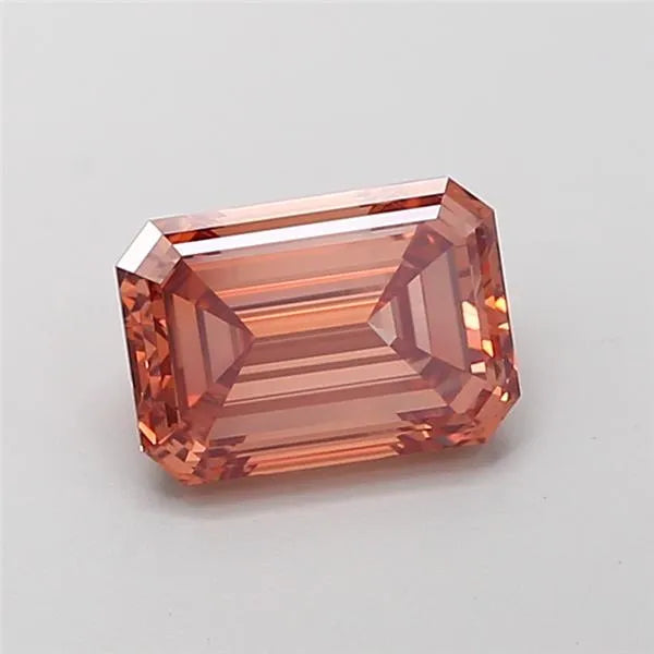 1.61ct Emerald Lab Grown Diamond (Colour Fancy Pinkish Brown, Clarity VVS2, IGI Certified)
