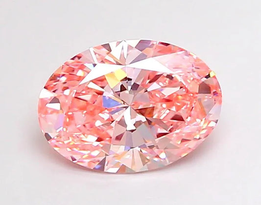 2.96ct Oval Lab Grown Diamond (Colour Fancy Vivid Pink, Clarity VVS2, IGI Certified)