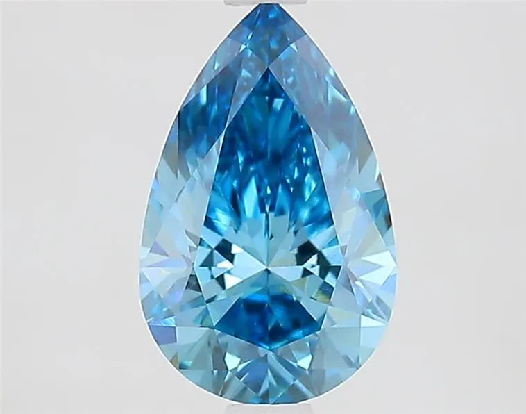 1.57ct Pear Lab Grown Diamond (Colour Fancy Vivid Blue, Clarity VVS2, IGI Certified)