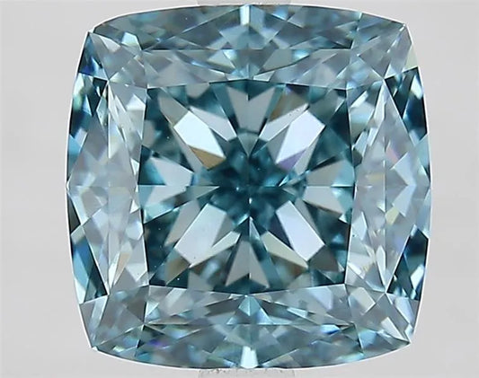 3.65ct Cushion modified Lab Grown Diamond (Colour Fancy Vivid Blue, Clarity VVS2, IGI Certified)