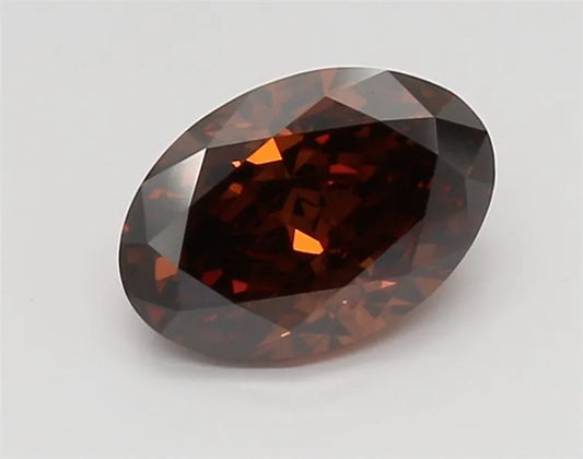 1.75ct Oval Lab Grown Diamond (Colour Fancy Vivid Brownish Orange, Clarity VVS2, IGI Certified)