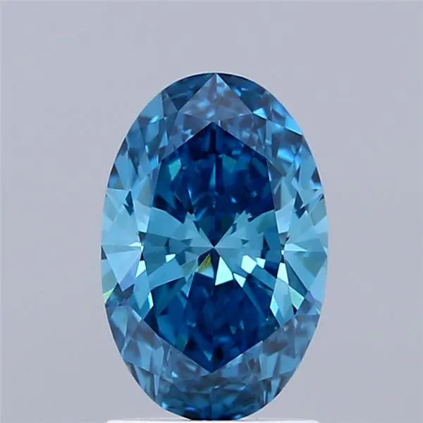 1.08ct Oval Lab Grown Diamond (Colour Fancy Vivid Blue, Clarity SI1, IGI Certified)