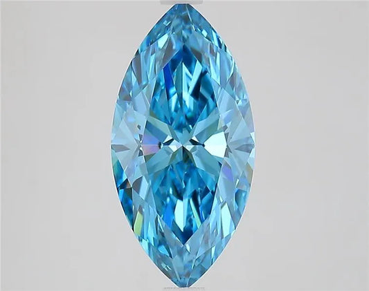 2.63ct Marquise Lab Grown Diamond (Colour Fancy Vivid Blue, Clarity VVS2, IGI Certified)