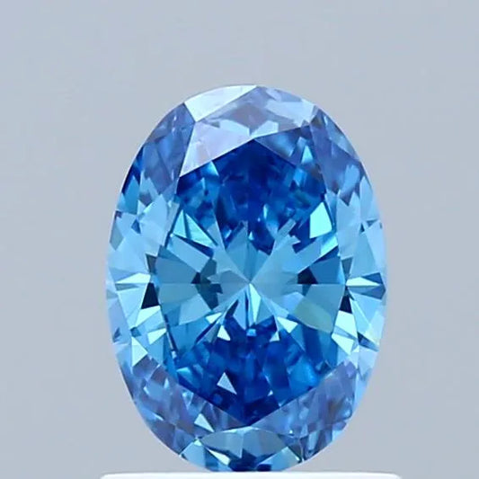 0.76ct Oval Lab Grown Diamond (Colour Fancy Vivid Blue, Clarity VVS2, IGI Certified)