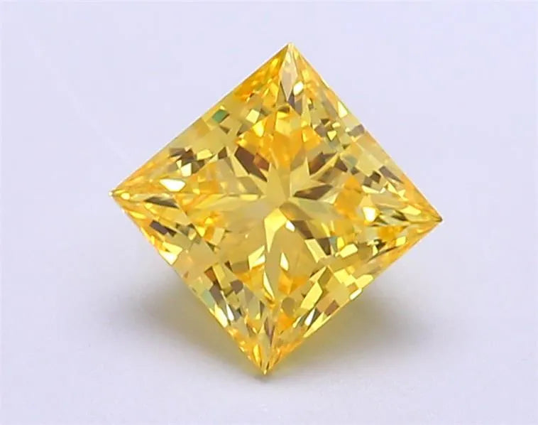 1.53ct Princess Lab Grown Diamond (Colour Fancy Vivid Yellow, Clarity VVS2, IGI Certified)
