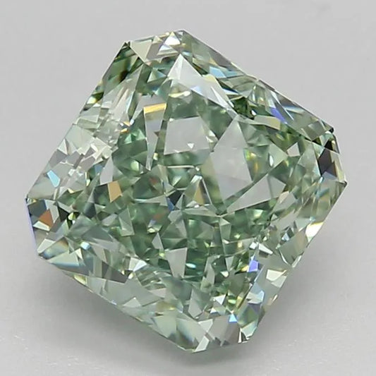 2.09ct Square radiant Lab Grown Diamond (Colour Fancy Intense Green, Clarity IF, IGI Certified)