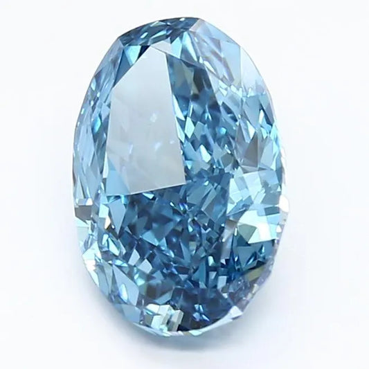 2.48ct Oval Lab Grown Diamond (Colour Fancy Vivid Blue, Clarity VVS2, IGI Certified)