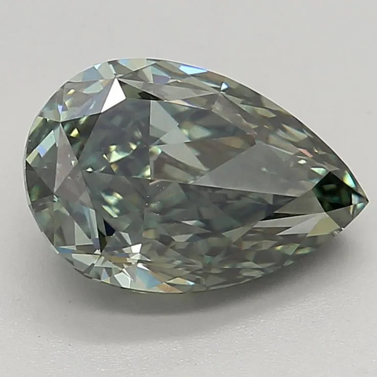 2.59ct Pear Lab Grown Diamond (Colour Fancy Deep Green, Clarity VS1, IGI Certified)