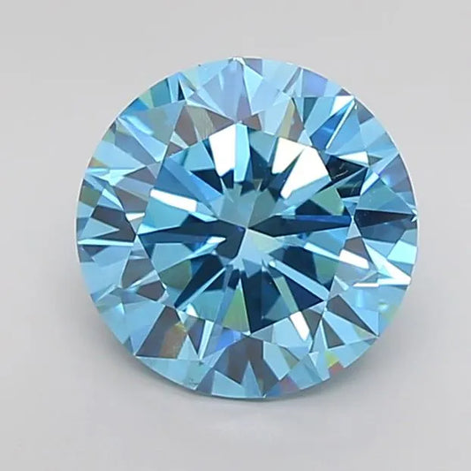 3.11ct Round Lab Grown Diamond (Colour Fancy Vivid Blue, Clarity VS1, Cut EX, IGI Certified)