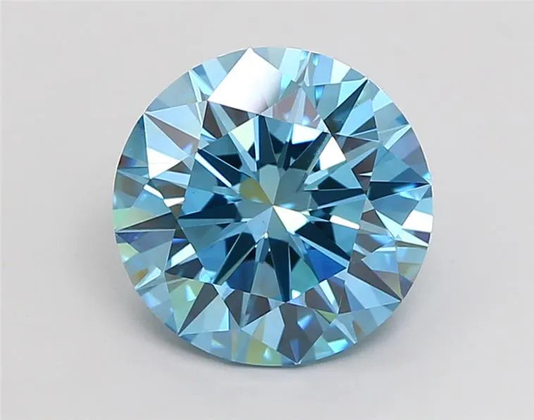 3.51ct Round Lab Grown Diamond (Colour Fancy Vivid Blue, Clarity VS2, Cut ID, IGI Certified)