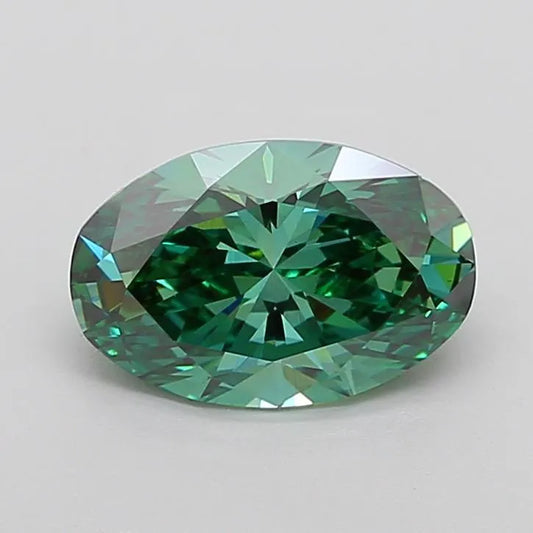 3.07ct Oval Lab Grown Diamond (Colour Fancy Vivid Green, Clarity VS1, IGI Certified)