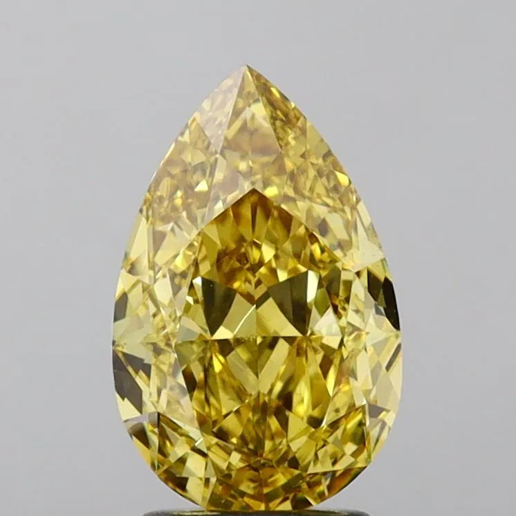 2.52ct Pear Lab Grown Diamond (Colour Fancy Vivid Yellow, Clarity VS1, IGI Certified)