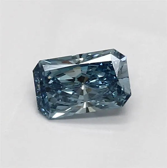 0.59ct Radiant Lab Grown Diamond (Colour Fancy Vivid Blue, Clarity VVS2, IGI Certified)