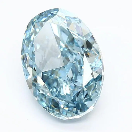 2.65ct Oval Lab Grown Diamond (Colour Fancy Vivid Blue, Clarity VVS2, IGI Certified)