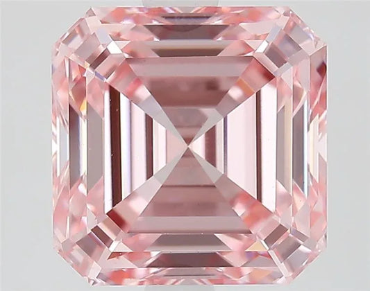 3.22ct Square emerald Lab Grown Diamond (Colour Fancy Vivid Pink, Clarity VS1, IGI Certified)