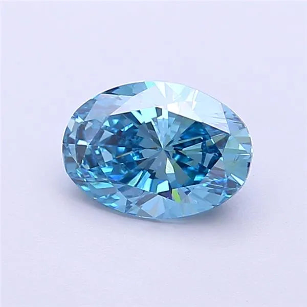 1.04ct Oval Lab Grown Diamond (Colour Fancy Vivid Blue, Clarity VS2, IGI Certified)